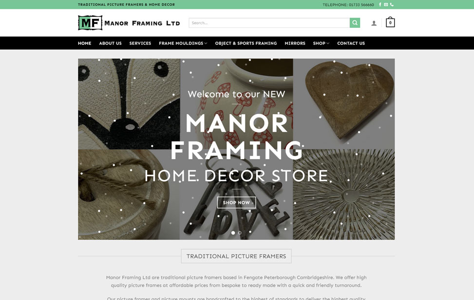 Picture Frames & Home Decor store website